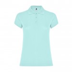 Polo de algodón en punto piqué para mujer 200 g/m2 Roly Direct Star color verde menta segunda vista