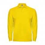 Polo de algodón de manga larga con puños canalé 220 g/m2 Roly Direct Estrella color amarillo segunda vista