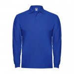 Polo de algodón de manga larga con puños canalé 220 g/m2 Roly Direct Estrella color azul real segunda vista