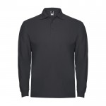 Polo de algodón de manga larga con puños canalé 220 g/m2 Roly Direct Estrella color gris topo segunda vista