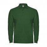 Polo de algodón de manga larga con puños canalé 220 g/m2 Roly Direct Estrella color verde botella segunda vista