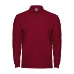 Polo de algodón de manga larga con puños canalé 220 g/m2 Roly Direct Estrella color granate segunda vista