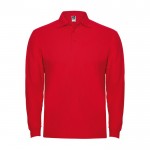 Polo de algodón de manga larga con puños canalé 220 g/m2 Roly Direct Estrella color rojo segunda vista