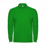 Polo de algodón de manga larga con puños canalé 220 g/m2 Roly Direct Estrella color verde bosque segunda vista
