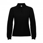 Polo de algodón de manga larga para mujer 220 g/m2 Roly Direct Estrella color negro segunda vista