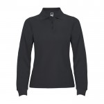 Polo de algodón de manga larga para mujer 220 g/m2 Roly Direct Estrella color gris topo segunda vista