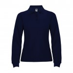 Polo de algodón de manga larga para mujer 220 g/m2 Roly Direct Estrella color azul marino segunda vista