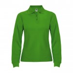 Polo de algodón de manga larga para mujer 220 g/m2 Roly Direct Estrella color verde bosque segunda vista