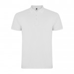 Polo de hombre de algodón punto piqué de hombre 200 g/m2 Roly Direct Star color blanco segunda vista