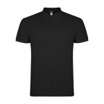 Polo de hombre de algodón punto piqué de hombre 200 g/m2 Roly Direct Star color negro segunda vista