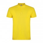 Polo de hombre de algodón punto piqué de hombre 200 g/m2 Roly Direct Star color amarillo segunda vista