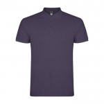 Polo de hombre de algodón punto piqué de hombre 200 g/m2 Roly Direct Star color lila segunda vista