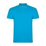 Polo de hombre de algodón punto piqué de hombre 200 g/m2 Roly Direct Star color turquesa segunda vista