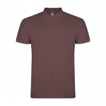 Polo de hombre de algodón punto piqué de hombre 200 g/m2 Roly Direct Star color rojo desaturado segunda vista