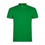 Polo de hombre de algodón punto piqué de hombre 200 g/m2 Roly Direct Star color verde tropical segunda vista