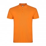 Polo de hombre de algodón punto piqué de hombre 200 g/m2 Roly Direct Star color naranja segunda vista
