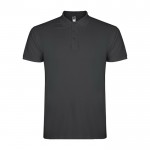 Polo de hombre de algodón punto piqué de hombre 200 g/m2 Roly Direct Star color gris topo segunda vista