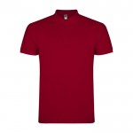 Polo de hombre de algodón punto piqué de hombre 200 g/m2 Roly Direct Star color granate segunda vista