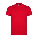 Polo de hombre de algodón punto piqué de hombre 200 g/m2 Roly Direct Star color rojo segunda vista