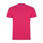 Polo de hombre de algodón punto piqué de hombre 200 g/m2 Roly Direct Star color rosa segunda vista