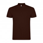 Polo de hombre de algodón punto piqué de hombre 200 g/m2 Roly Direct Star color marrón oscuro segunda vista