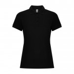 Polo de algodón y poliéster para mujer slim Roly Direct Pegaso Premium color negro segunda vista