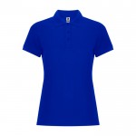 Polo de algodón y poliéster para mujer slim Roly Direct Pegaso Premium color azul real segunda vista