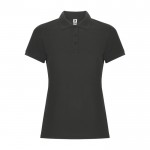 Polo de algodón y poliéster para mujer slim Roly Direct Pegaso Premium color gris topo segunda vista