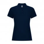 Polo de algodón y poliéster para mujer slim Roly Direct Pegaso Premium color azul marino segunda vista