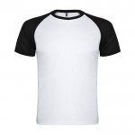 Camiseta sport de poliéster en doble color 140 g/m2 Roly Direct Indianapolis color blanco/negro segunda vista