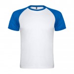 Camiseta sport de poliéster en doble color 140 g/m2 Roly Direct Indianapolis color blanco/azul segunda vista