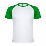 Camiseta sport de poliéster en doble color 140 g/m2 Roly Direct Indianapolis color verde segunda vista
