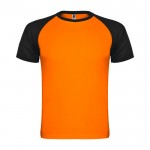 Camiseta sport de poliéster en doble color 140 g/m2 Roly Direct Indianapolis color naranja segunda vista