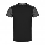 Camiseta técnica de manga corta en poliéster 135 g/m2 Roly Direct Zolder color negro mate segunda vista