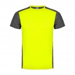 Camiseta técnica de manga corta en poliéster 135 g/m2 Roly Direct Zolder color amarillo fluorescente segunda vista