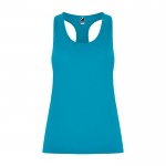 Camiseta técnica slim de tirantes con elastano 160 g/m2 Roly Direct Aida color turquesa segunda vista