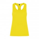 Camiseta técnica slim de tirantes con elastano 160 g/m2 Roly Direct Aida color amarillo fluorescente segunda vista