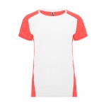 Camiseta técnica poliéster de mujer en doble color 135 g/m2 Roly Direct Zolder color coral segunda vista