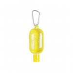 Bote de gel con mosquetón promocional color amarillo