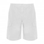 Bermuda corta laboral de algodón y poliéster 200 g/m2 Roly Armour color blanco segunda vista