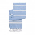 Pareo-toalla de algodón con flecos color azul claro primera vista
