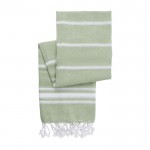 Pareo-toalla de algodón con flecos color verde claro primera vista