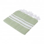 Pareo-toalla de algodón con flecos color verde claro segunda vista