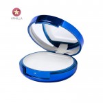 Bálsamo labial en estuche redondo de colores brillantes con espejo color azul cuarta vista