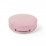 Bálsamo labial en estuche redondo de colores brillantes con espejo color rosa primera vista