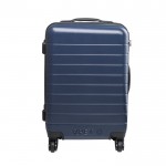 Maleta trolley personalizada RPET color azul marino vista principal