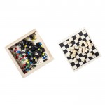 Set de juegos parchís, ajedrez y damas color madera vista principal
