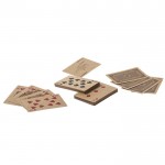 Set de juegos dominó y baraja de naipes color madera septima vista