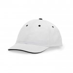 Gorra de algodón de 6 paneles con cierre de velcro trasero color blanco primera vista de uso
