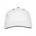 Gorra de algodón de 6 paneles con cierre de velcro trasero color blanco segunda vista